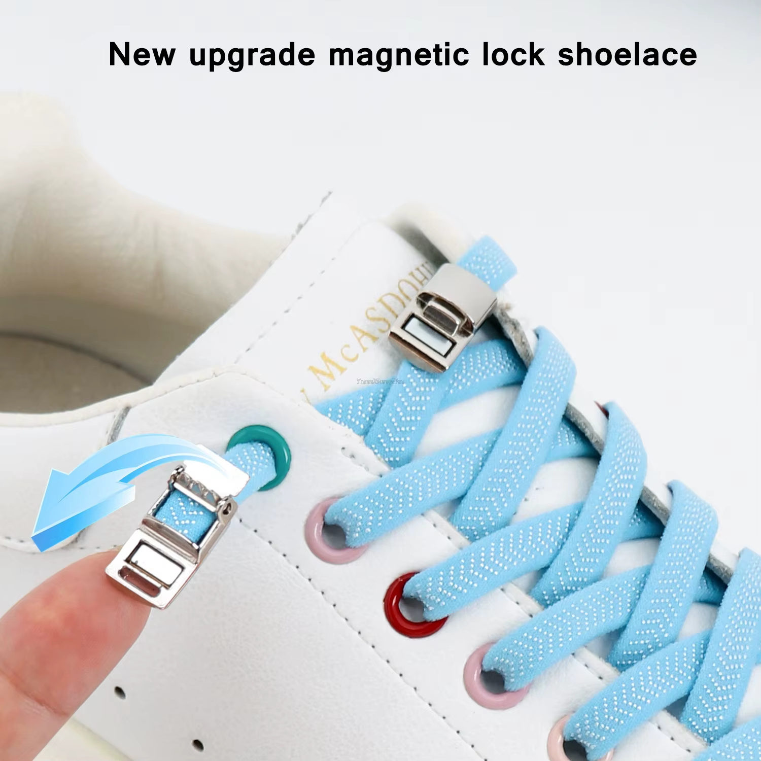 Lacets de Chaussures artificiel astiques à Verrouillage Magnétique, Sans Attaches, avec Aimants, pou