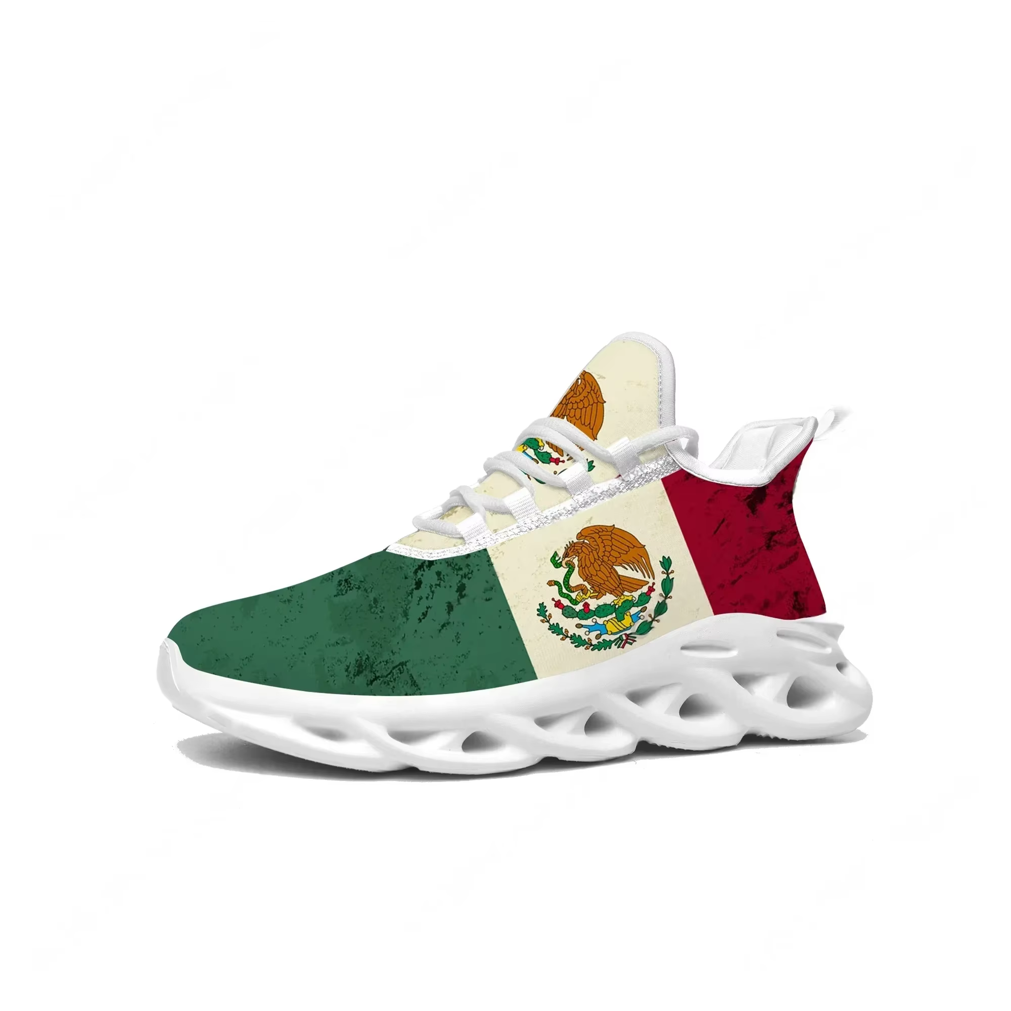 Baskets plates drapeau mexicain pour hommes et femmes, chaussures de sport Mexique Pop, baskets de c