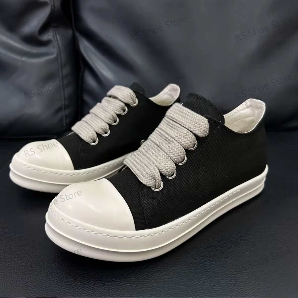 Marque hommes chaussure -o femmes baskets toile noire bas baskets décontractées semelle épaisse lace