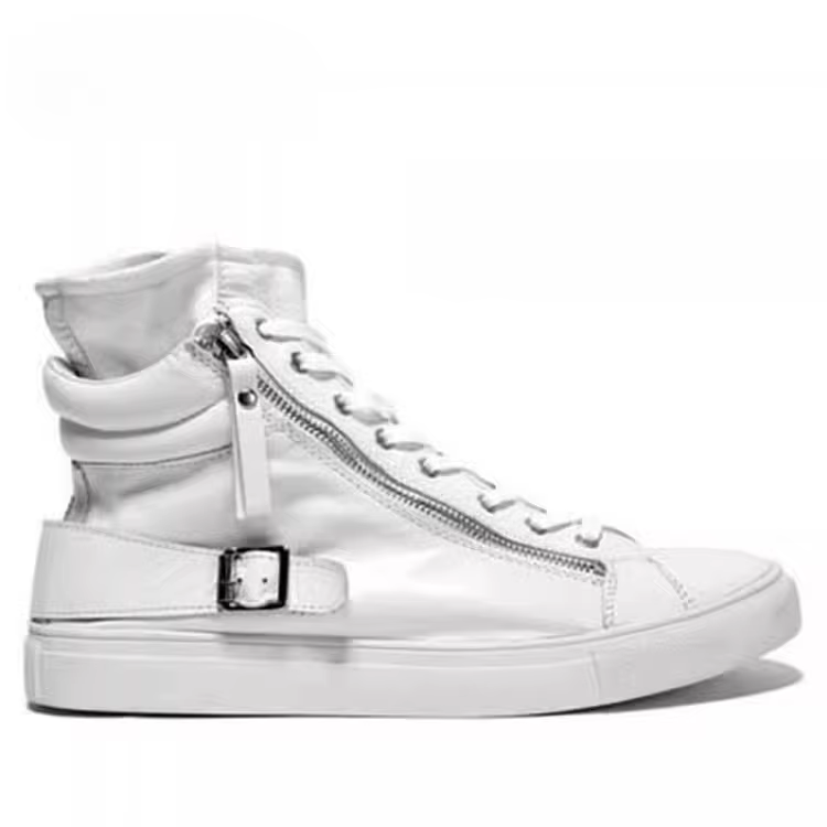 Printemps nouveaux hommes en cuir à semelles épaisses à la mode et à la mode blanc chaussures décont