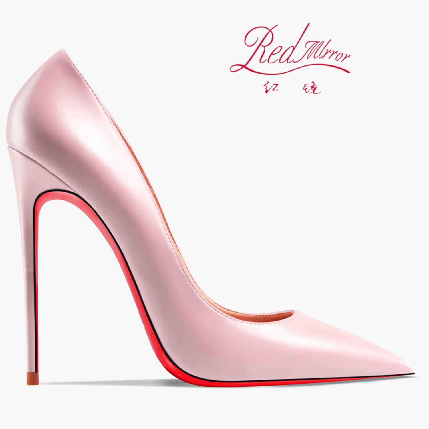Chaussures pour femmes 2025 tendance en cuir de luxe fond rouge talons hauts 12 cm bout pointu escar