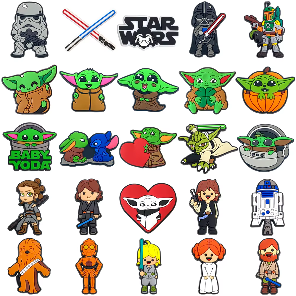 Breloques pour chaussures Star Wars, 25 pièces, accessoires de chaussures de dessin animé, décoratio