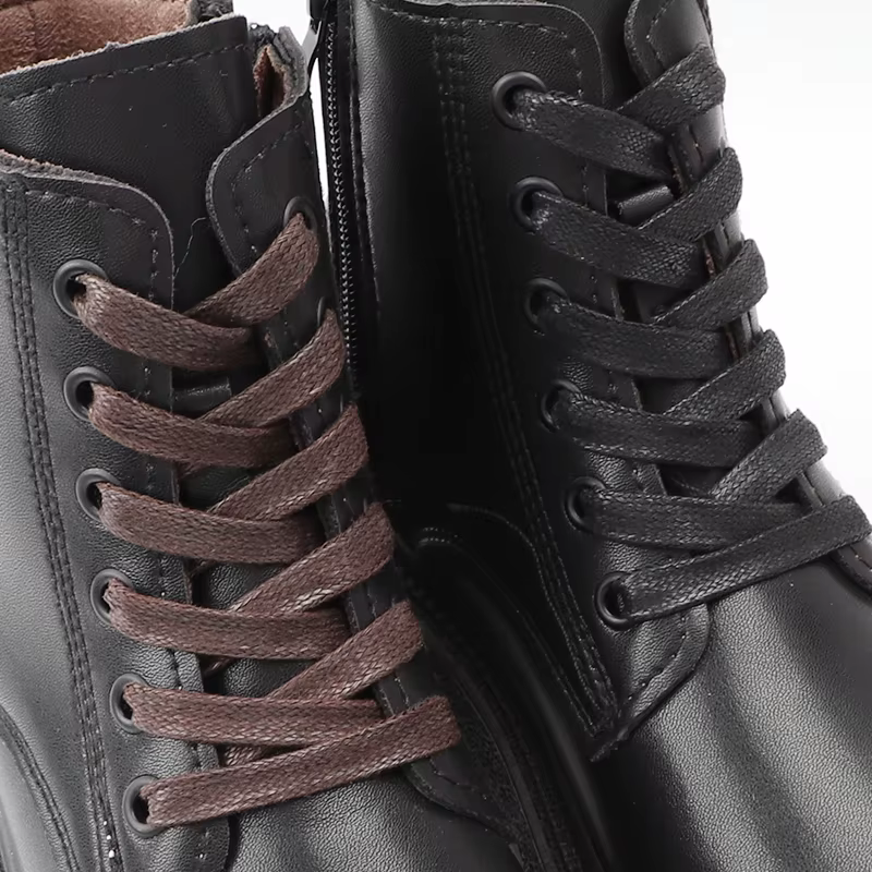 1 paire de lacets plats en coton ciré 0.8CM de largeur lacets de chaussures imperméables bottes unis