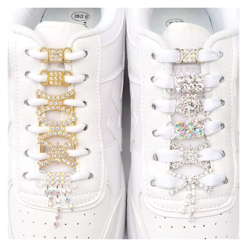 AF1 diamant lacets boucle en métal luxe strass chaussures accessoires lacets en métal serrure Sneake