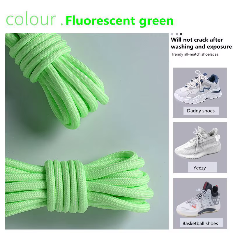 Yezy-Lacets Ronds en Polyester Blanc Cassé pour Chaussures de dehors, Baskets Lumineuses Originales,