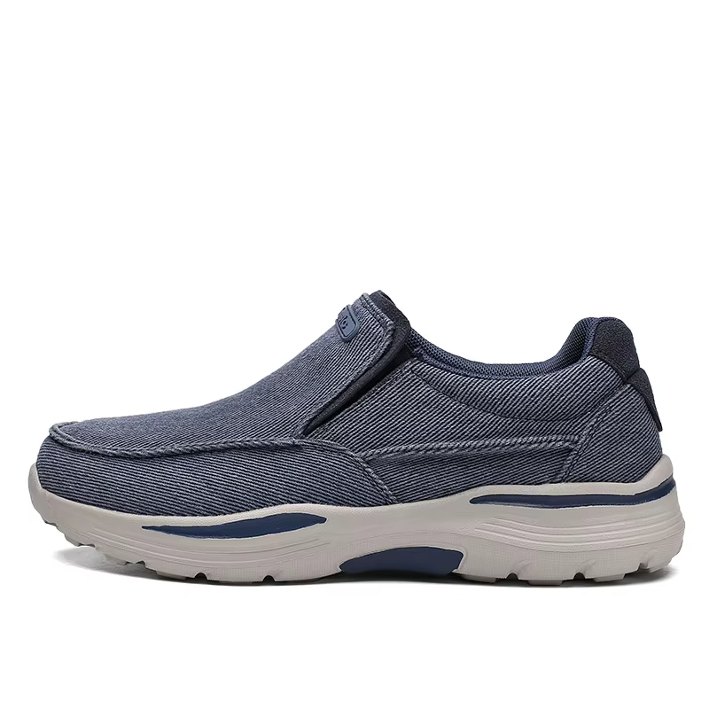 Chaussures décontractées pour hommes mocassins respirants en toile hommes chaussures de marche en pl