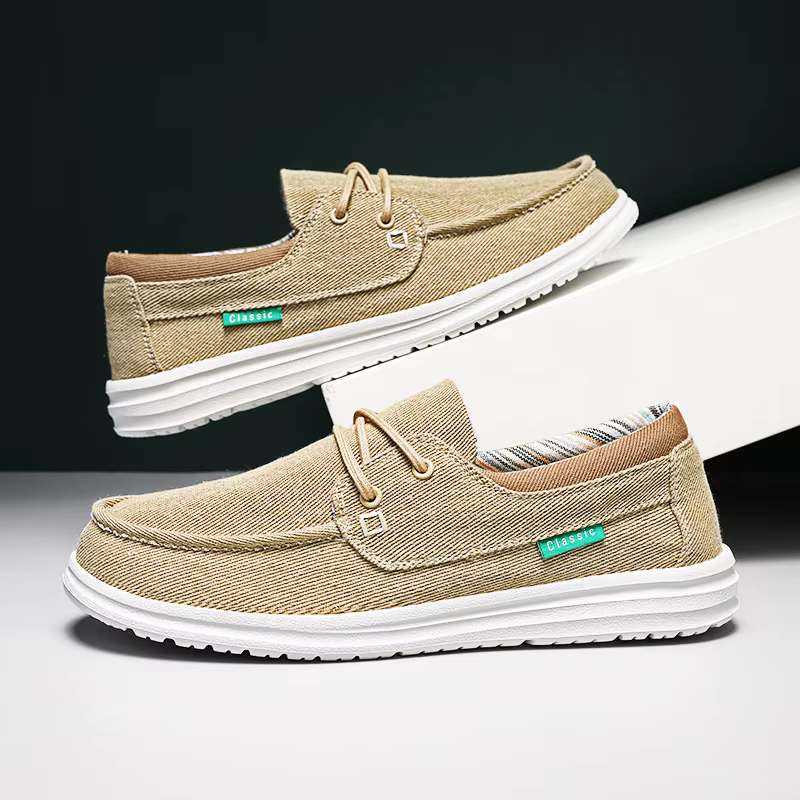 Mocassins d'été en toile pour hommes, chaussures de pont, décontractées, légères, respirantes, grand