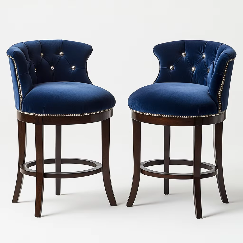 Pieds en bois bouton avant, chaise haute avec repose-pieds