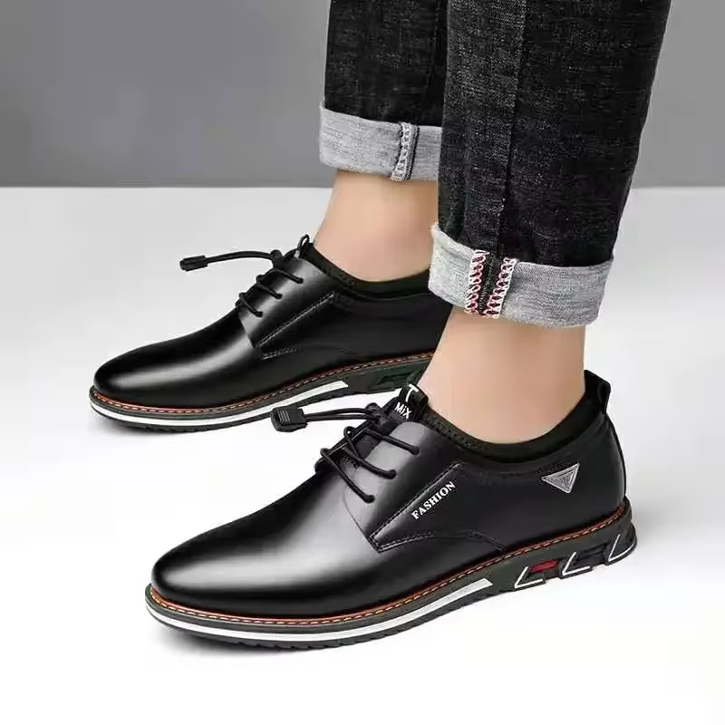 Chaussures en cuir PU de style britannique pour hommes, chaussures décontractées pour hommes, confor