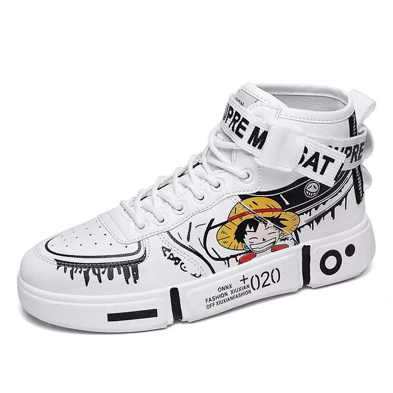 Chaussures de sport montantes Luffy One Piece pour étudiants, respirantes et antidérapantes, idéales