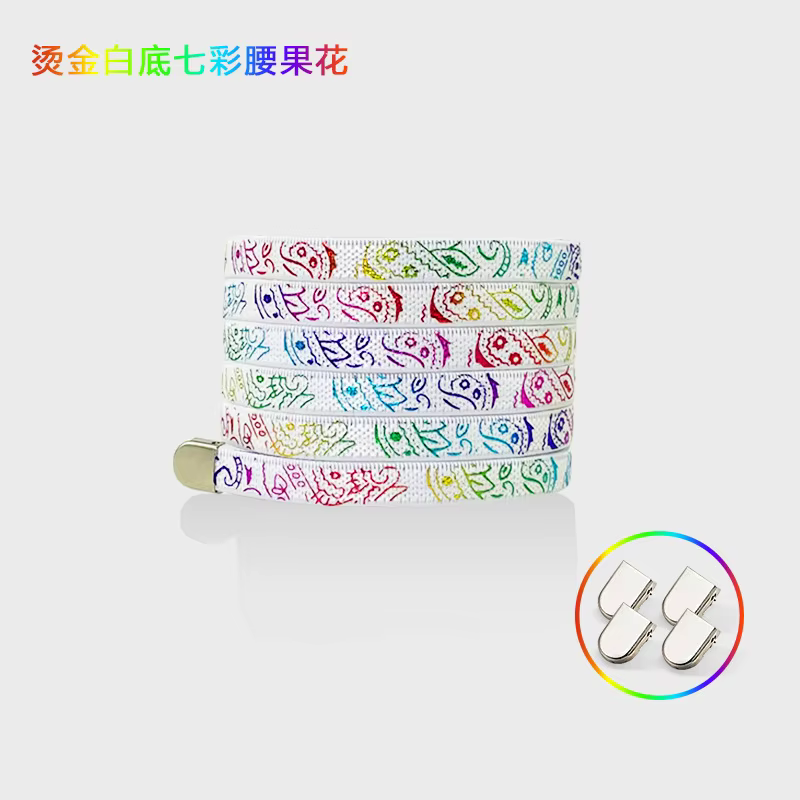 Coloré sans cravate plat randonnée chaussure de course dentelle lacets élastiques baskets d'extérieu