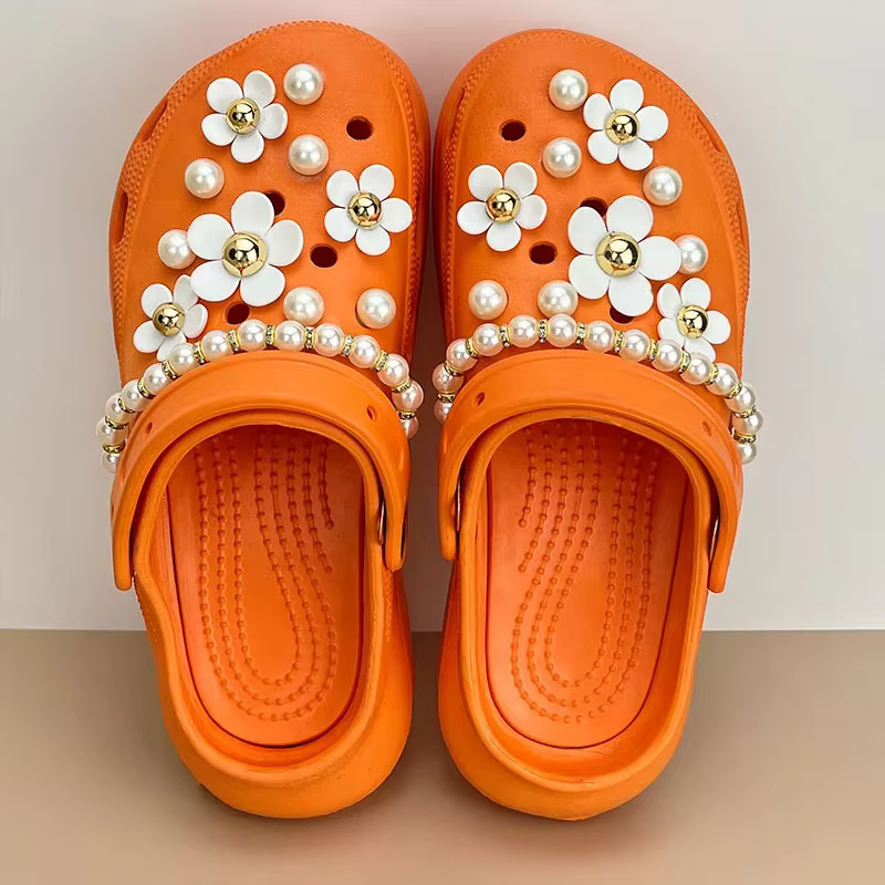 Breloques de chaussures à trous élégantes, pour fleur, sabots en perles, Jeans, dessin animé, breloq