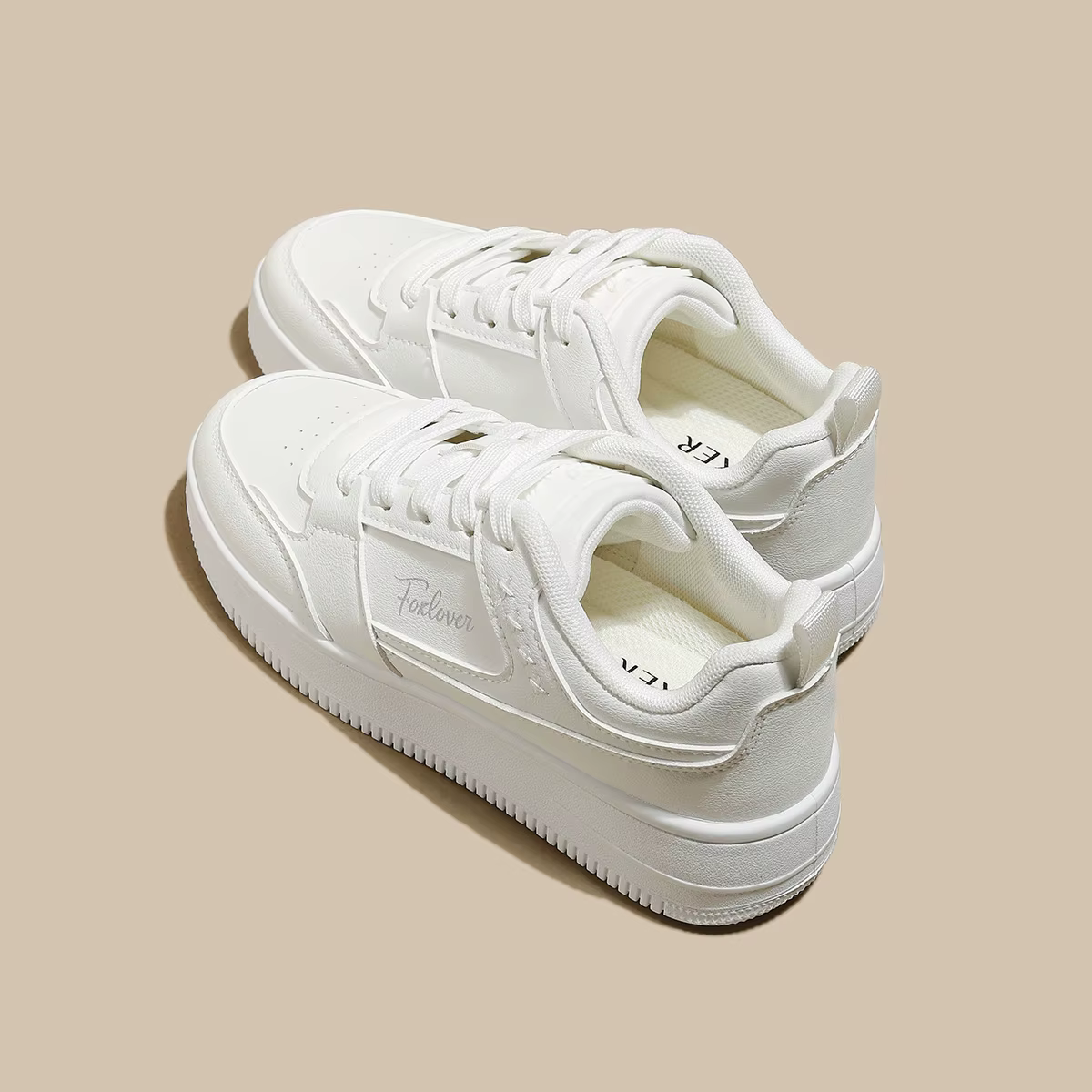 Chaussures blanches à semelle épaisse pour femmes de la marque FOXER, nouvelles baskets tendance 202