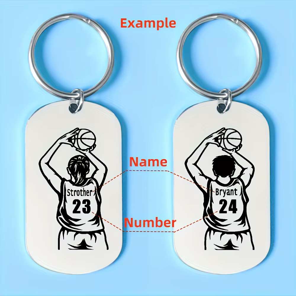 Porte-clés de fan de basket-ball personnalisé, nom et numéro personnalisés, porte-clés sportif en ac