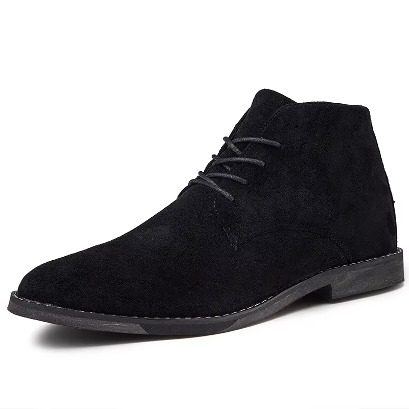 Mode marron Chelsea bottes hommes Style britannique haut en daim chaussures en cuir pour hommes à la
