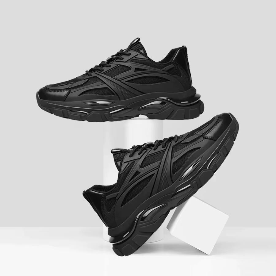 Hiver gros rehaussement baskets homme en cuir véritable maille ascenseur chaussures chaud semelle ép