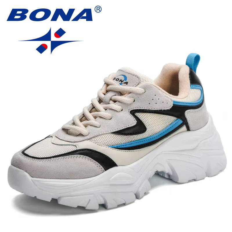 BONA-Baskets d'extérieur légères et respirantes pour femme, chaussures de marche à plateforme, nouve