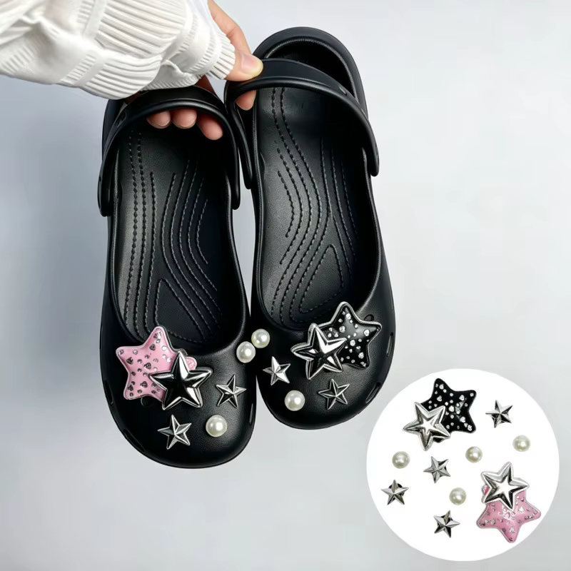 Ensembles de breloques pour chaussures DIY, motifs fruits mignons, style coréen, roses roses, pour f