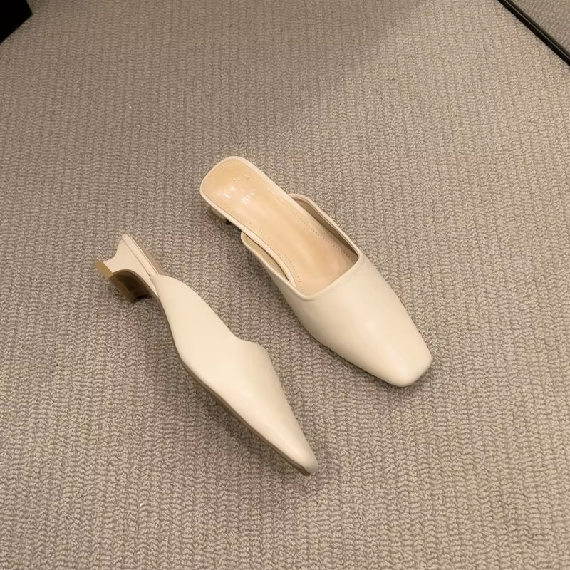 Chaussures Mules à Motif Zèbre pour Femme, Pantoufles d'Extérieur à Talons Bas, Carrées, Nouvelle Co