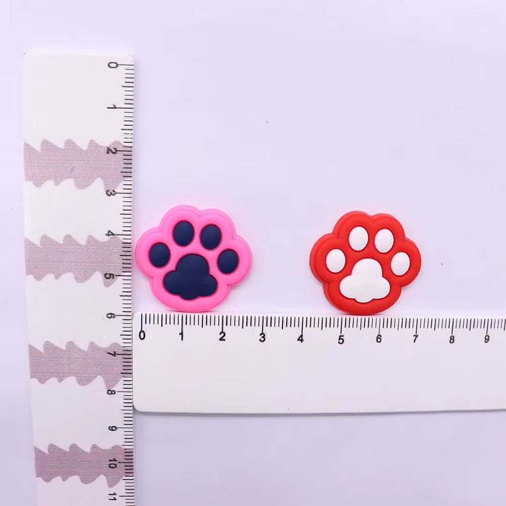 Breloques de chaussures en PVC pour enfants, pattes de chat mignonnes colorées, accessoires d'orneme