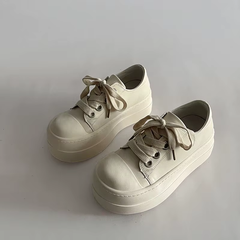 Nouvelles baskets à plateforme haute pour femme, à lacets, style chunky, en similicuir de créateur,