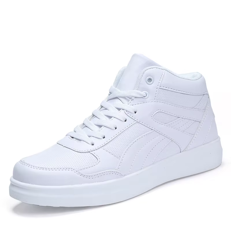 Printemps chaussures de loisir à la mode hommes baskets blanches respirant haut chaussures plates ch