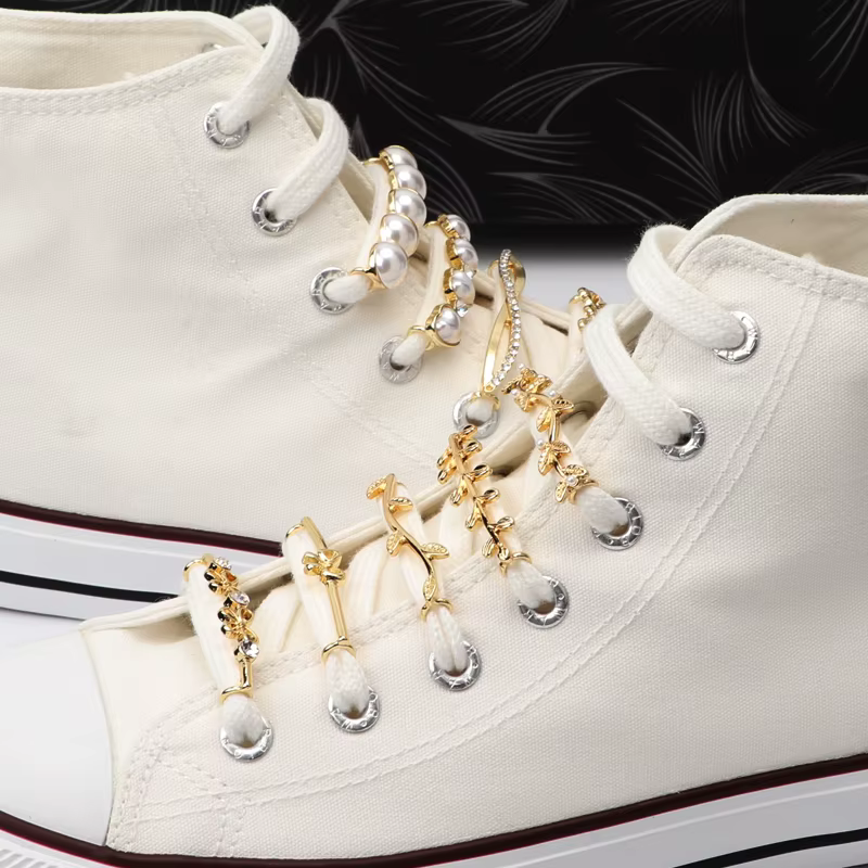 Lacets décoration Clips boucle perle chaussures breloque accessoires brillant strass femmes fille dé