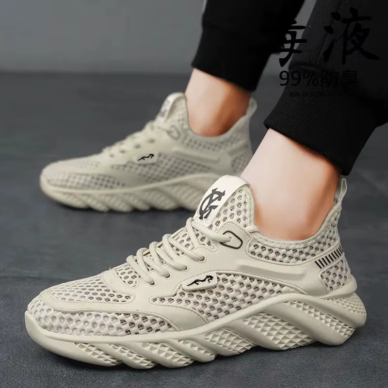 Chaussures de sport basses respirantes pour hommes, en maille fine d'été, décontractées, pour la ran