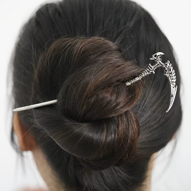 1 pièce, populaire, style nordique, rétro, crâne, faucille, épingle à cheveux, pour femmes, accessoi