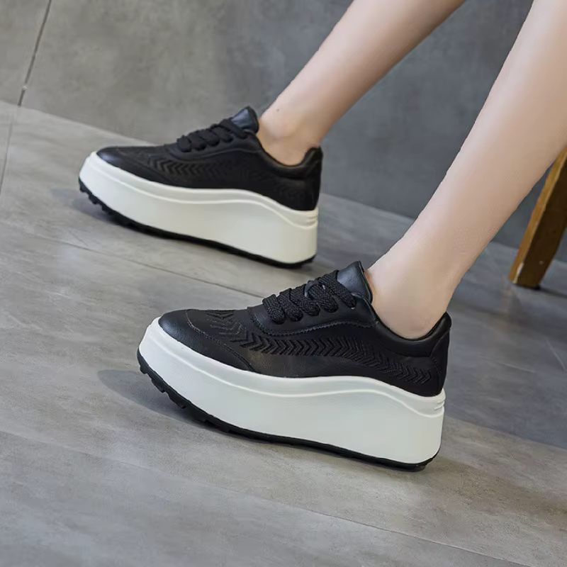 Nouvelles baskets plateforme épaisses pour femmes, chaussures épaisses de 7 cm, chaussures décontrac