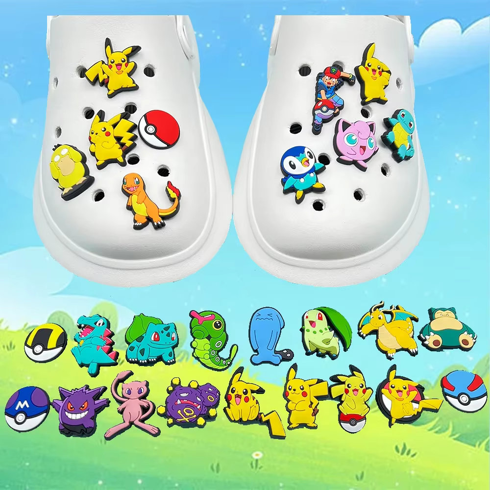 MINISO 27 pièces Pokemon Pikachu chaussures breloques pour sabots sandales décoration PVC dessin ani
