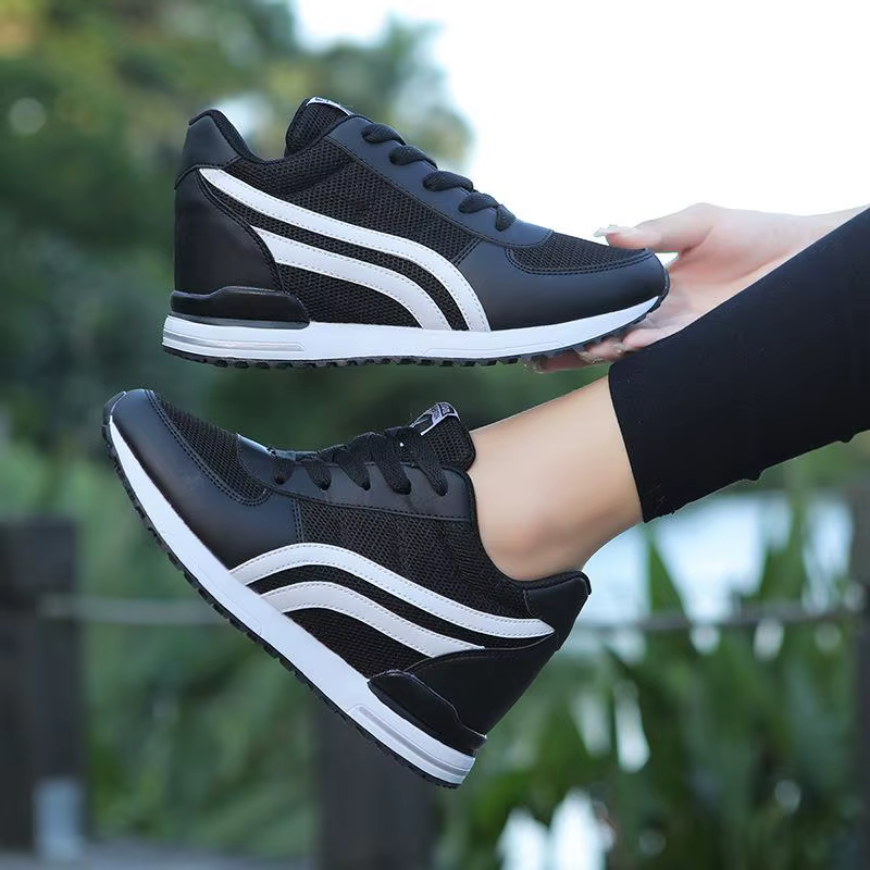 Chaussures à talons compensés respirantes pour femmes, baskets décontractées pour dames, chaussures