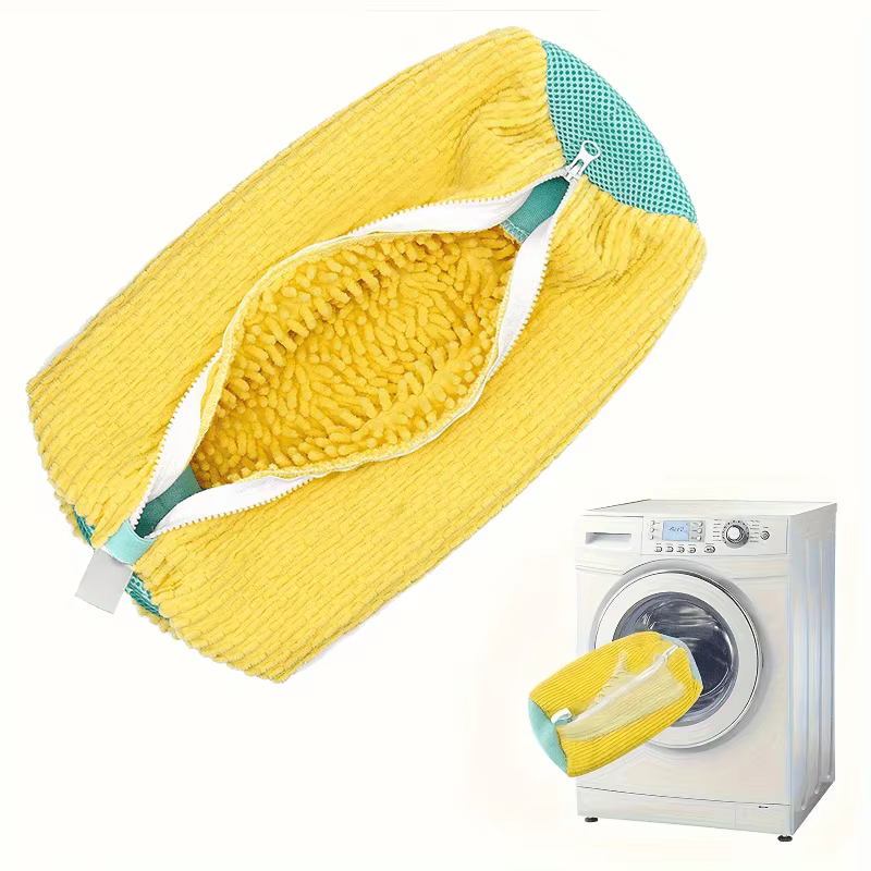 Sac de Lavage de Chaussures en Maille Durable avec Fermeture Éclair, Intérieur Riche en Fluff, Protè