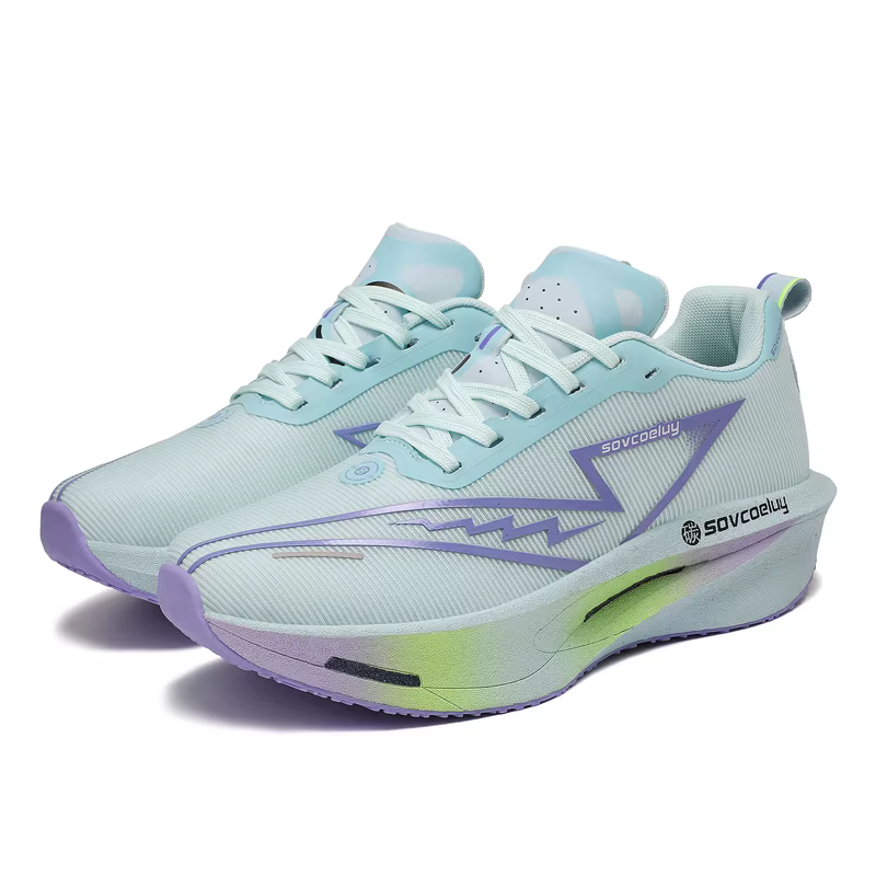 Chaussures de course avec plaque en carbone, spécialité marathon, respirantes, légères, confortables