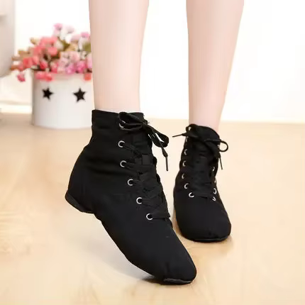 Chaussures de danse jazz en toile pour hommes et femmes, semelle fendue, athlétique, noir, rouge, bl