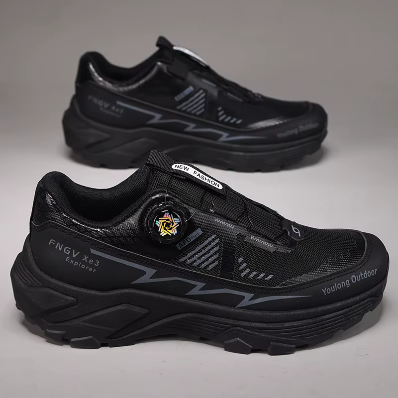 Chaussures de randonnée pour hommes, baskets tendance et stylées, maille respirante avec boucle rota