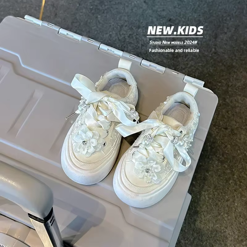 Chaussures de sport décontractées de style chinois pour filles, chaussures de princesse avec nœud de