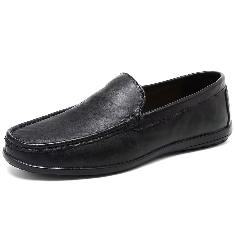 Chaussures de conduite décontractées en cuir pour hommes, respirantes, imperméables, anti-odeur, ant