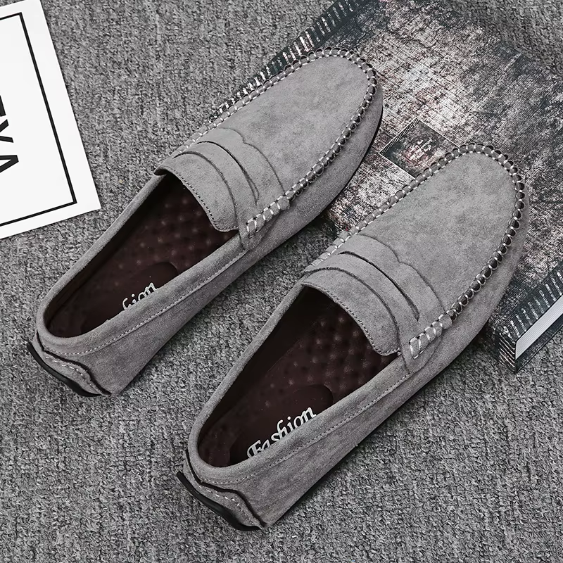 Mocassins en Daim Légers et Doux pour Homme, Décontractés, Respirants, Plats Astronomiques, 03/Simpl