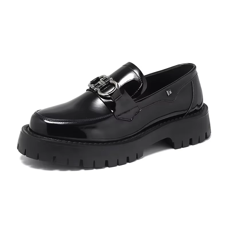 Chaussures habillées à la mode pour hommes, mocassins d'affaires décontractés à semelle épaisse en P