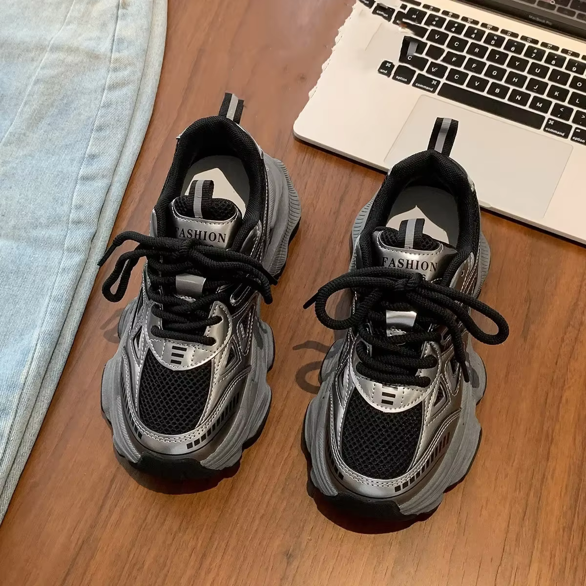 Baskets à plateforme coordonnantes pour femmes, chaussures de sport décontractées, semelle optique c