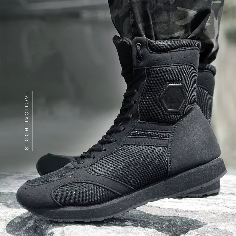 Chaussures de travail noires ultralégères pour hommes, bottes HunInstrument, course en plein air, ra