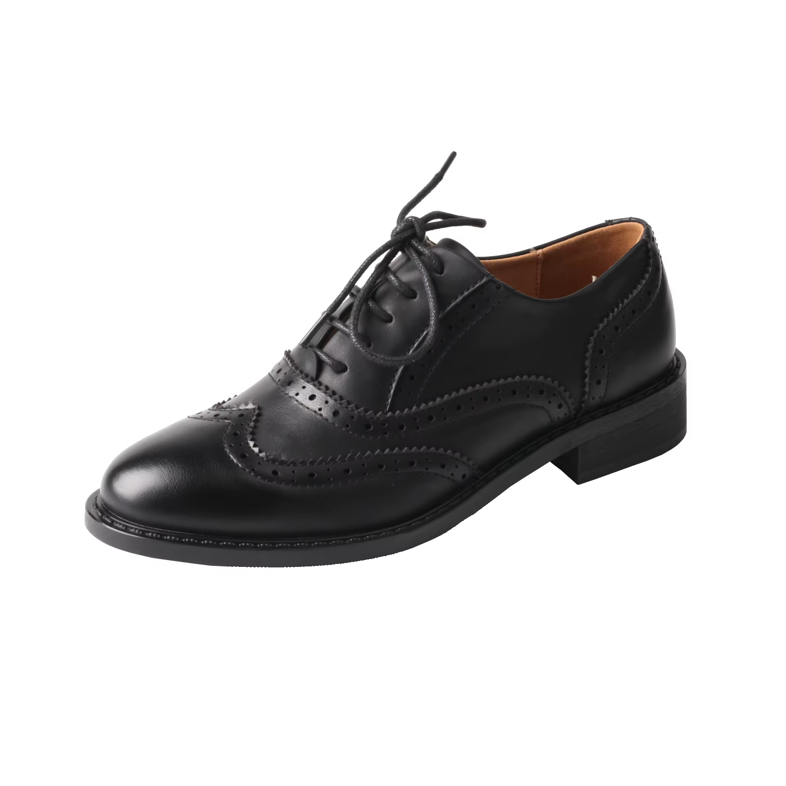 Chaussures en cuir Brogue à lacets pour femmes, chaussures à talons plats, marque britannique rétro,