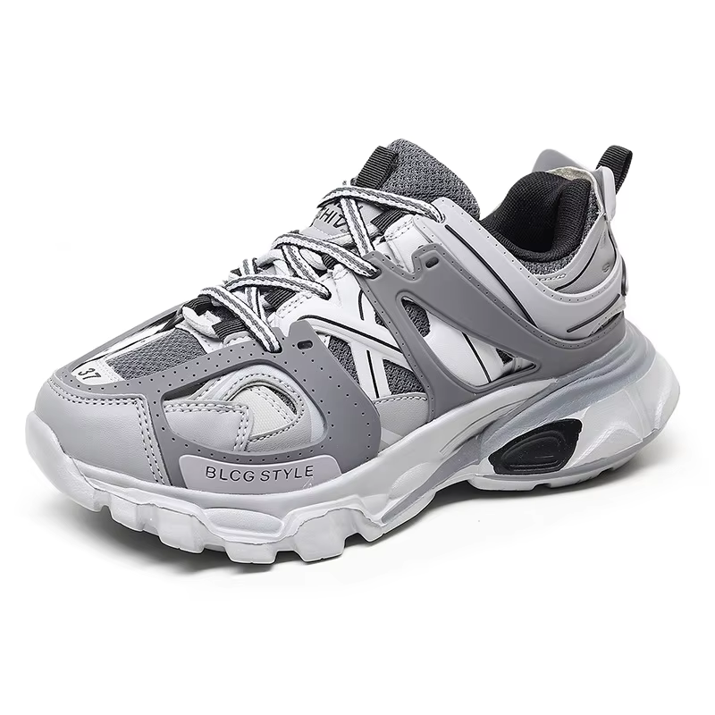Marque Design noir gris femmes baskets mode nouveaux hommes respirant grosses baskets belle rose pap