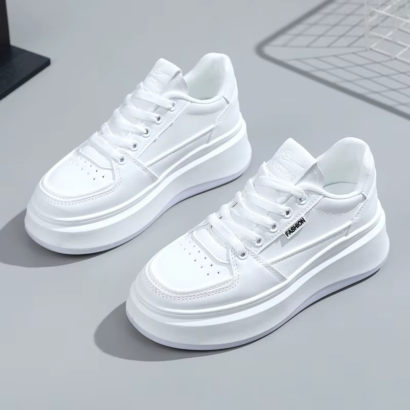 Femmes blanc grosses chaussures femme à lacets plate-forme Sneaker 2025 dames femmes 5cm antidérapan