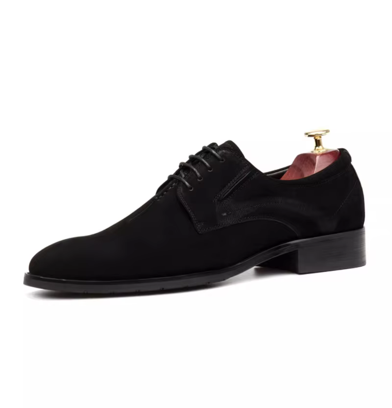 Chaussures en cuir suédé pour hommes, bout pointu, style britannique, cuir véritable, nuSO k, tenue 