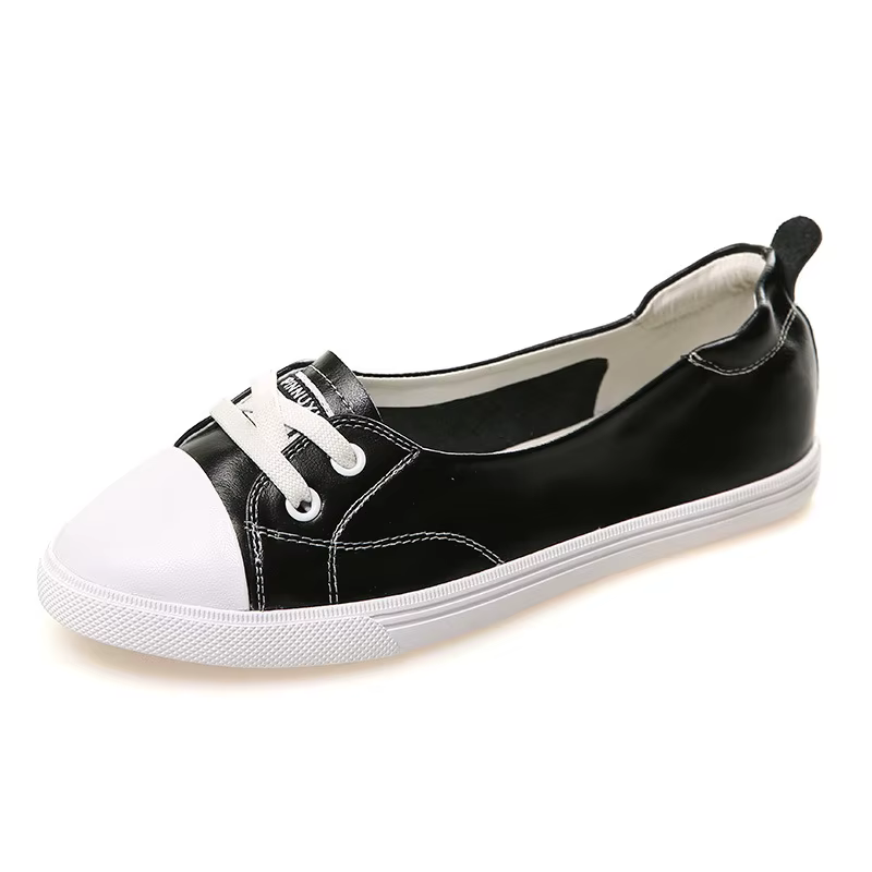 Chaussures blanches à enfiler en cuir pour femmes, nouvelles chaussures de voyage décontractées, pol