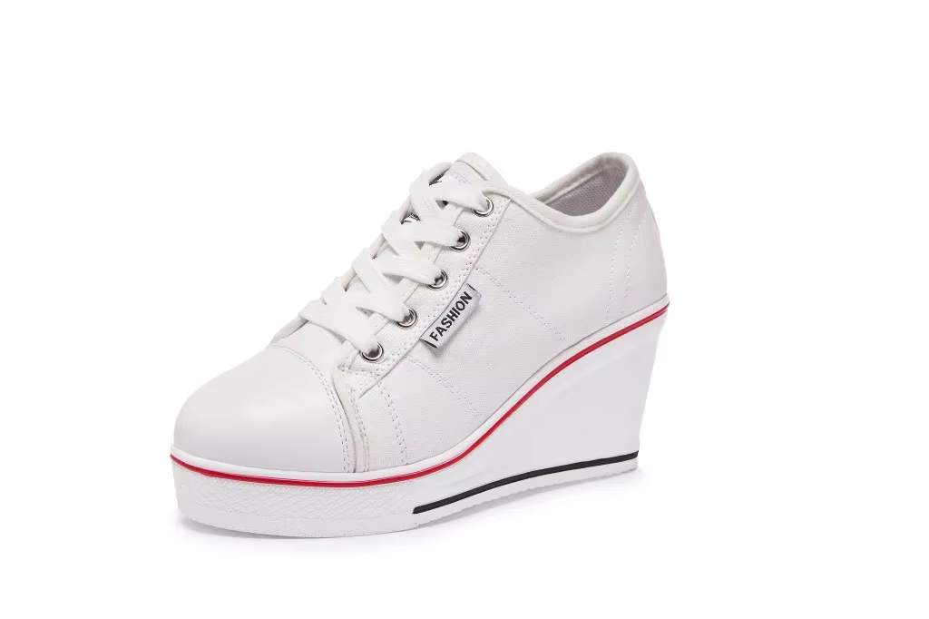 Chaussures femmes nouvelle femme toile compensée vulcaniser chaussures plate-forme respirant toile c