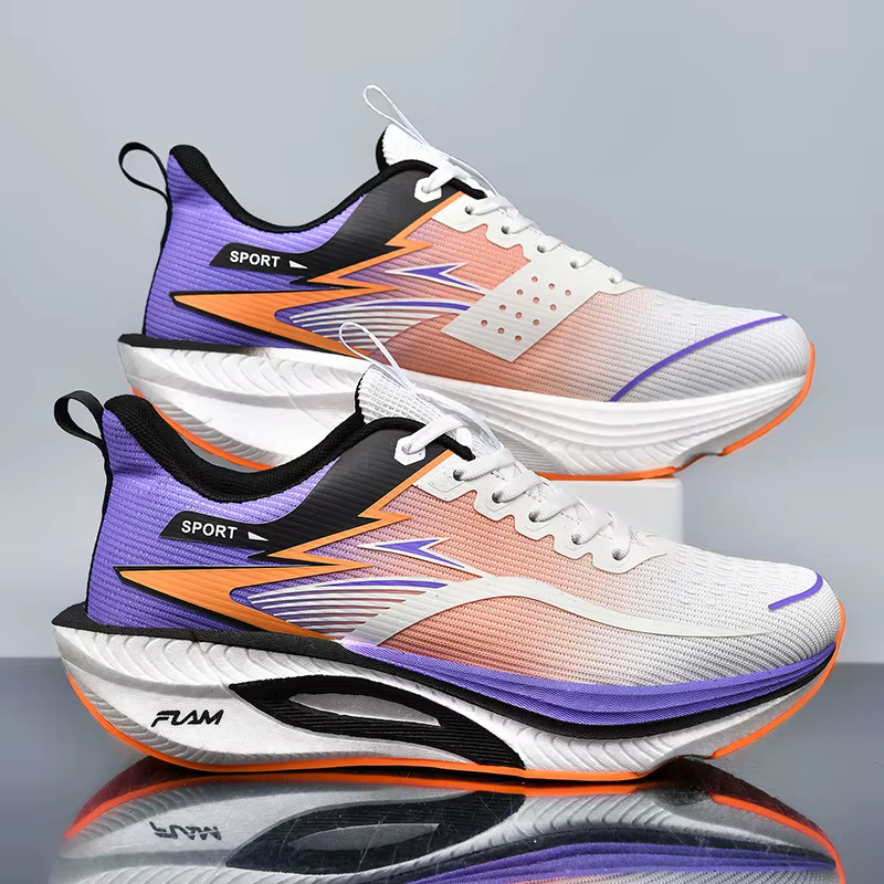 Chaussures de course pour femmes grandes tailles avec technologie de plaque en carbone, offrant abso