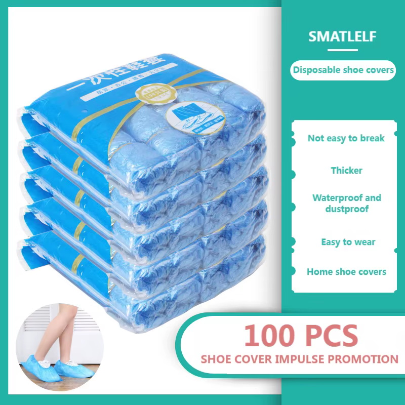 Couvre-bottes imperméables portables en plastique antidérapant, couvre-chaussures jetables, couvre-c